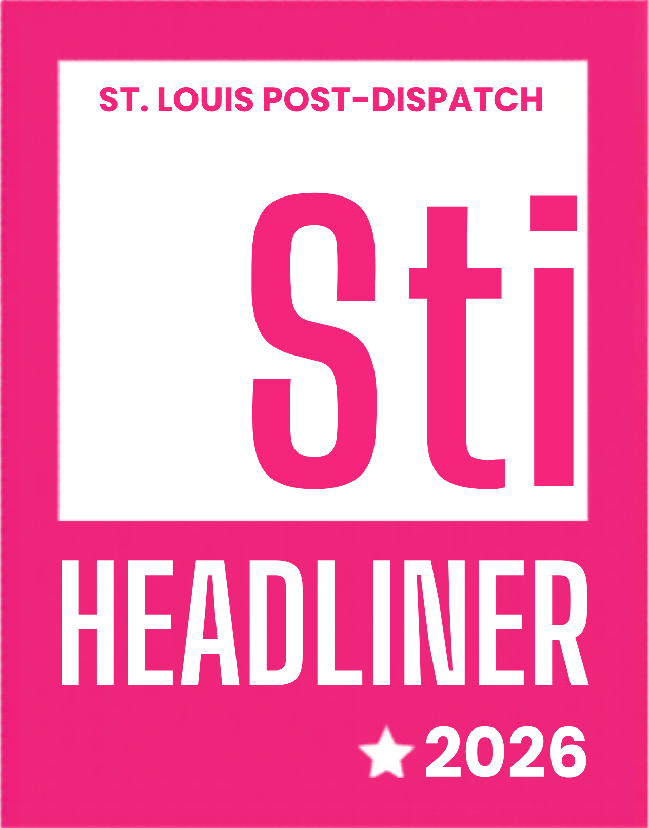 St. Louis Post-Dispatch STL Headliner 2026 award badge
